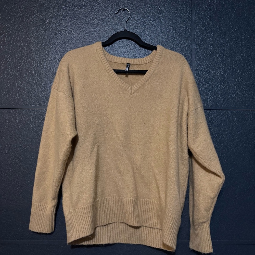 Tan V-Neck Sweater